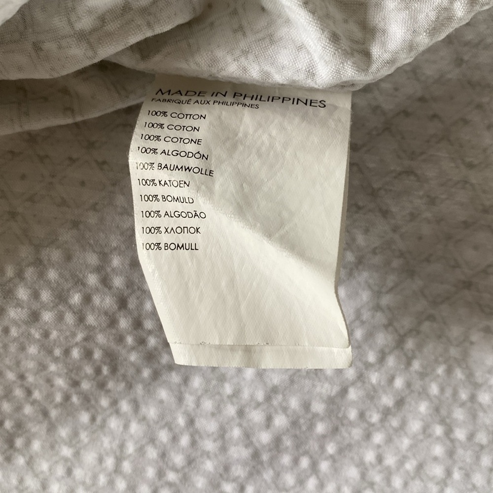 Club Monaco / Short Sleeve Seersucker / Green & White / Small - Picture 10 of 11